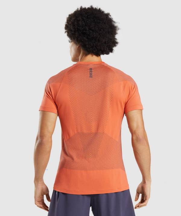 Panske Tricka Gymshark Apex Seamless Oranžové Čierne / Siva | UJ2574138